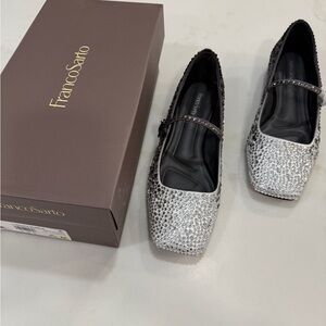 Franco Sarto Women's Glittering Silver Flats